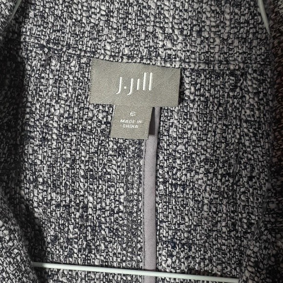 J.Jill Blazer dark purple navy gray tones 6 small s jacket dark academia top - Picture 2 of 8